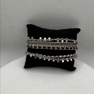 Lucky Brand Silver and Gold Multi-Strand Bracelet 8” 8 inches